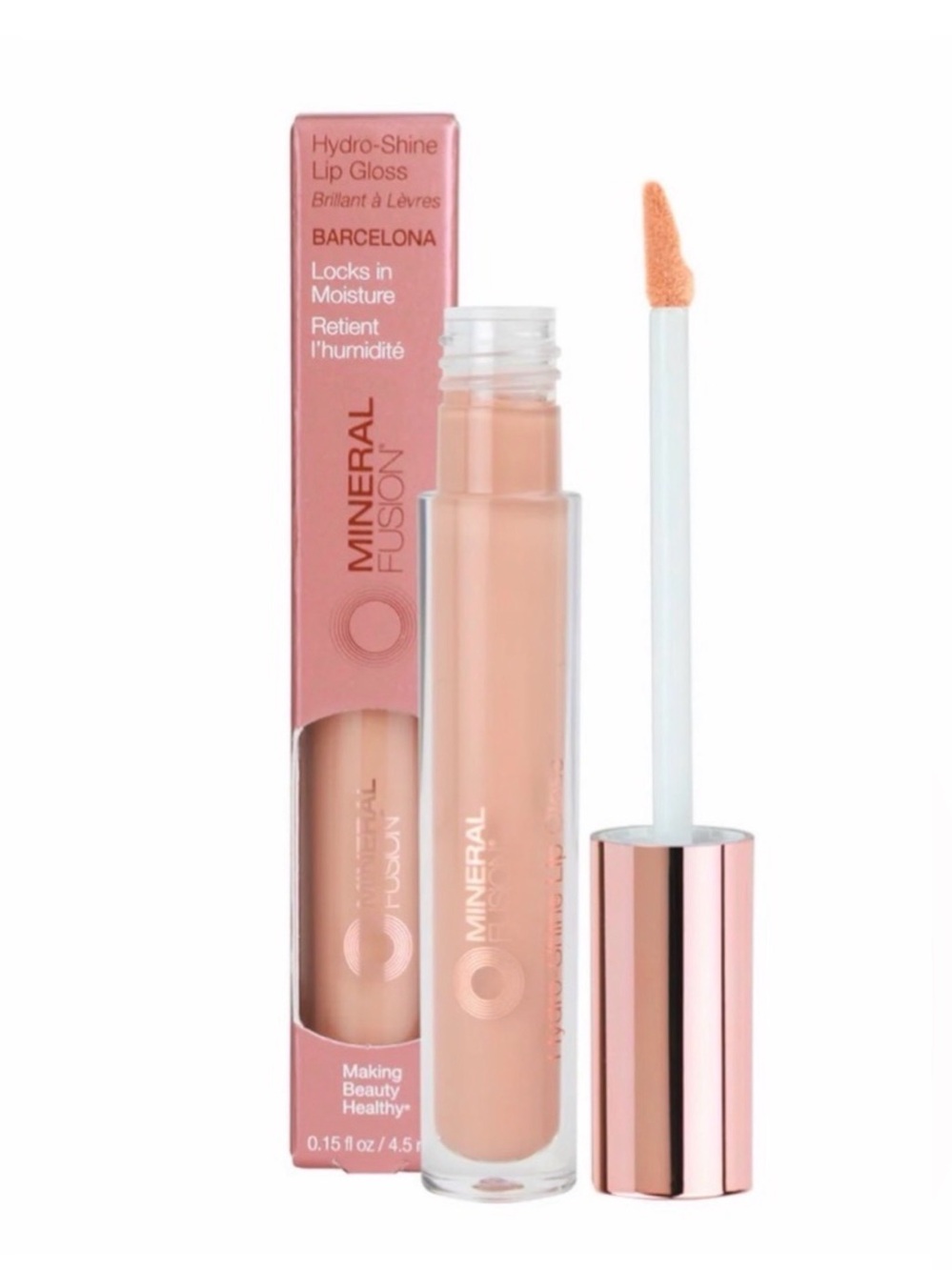 Mineral Fusion Hydro-Shine Lip Gloss in Barcelona - Nude